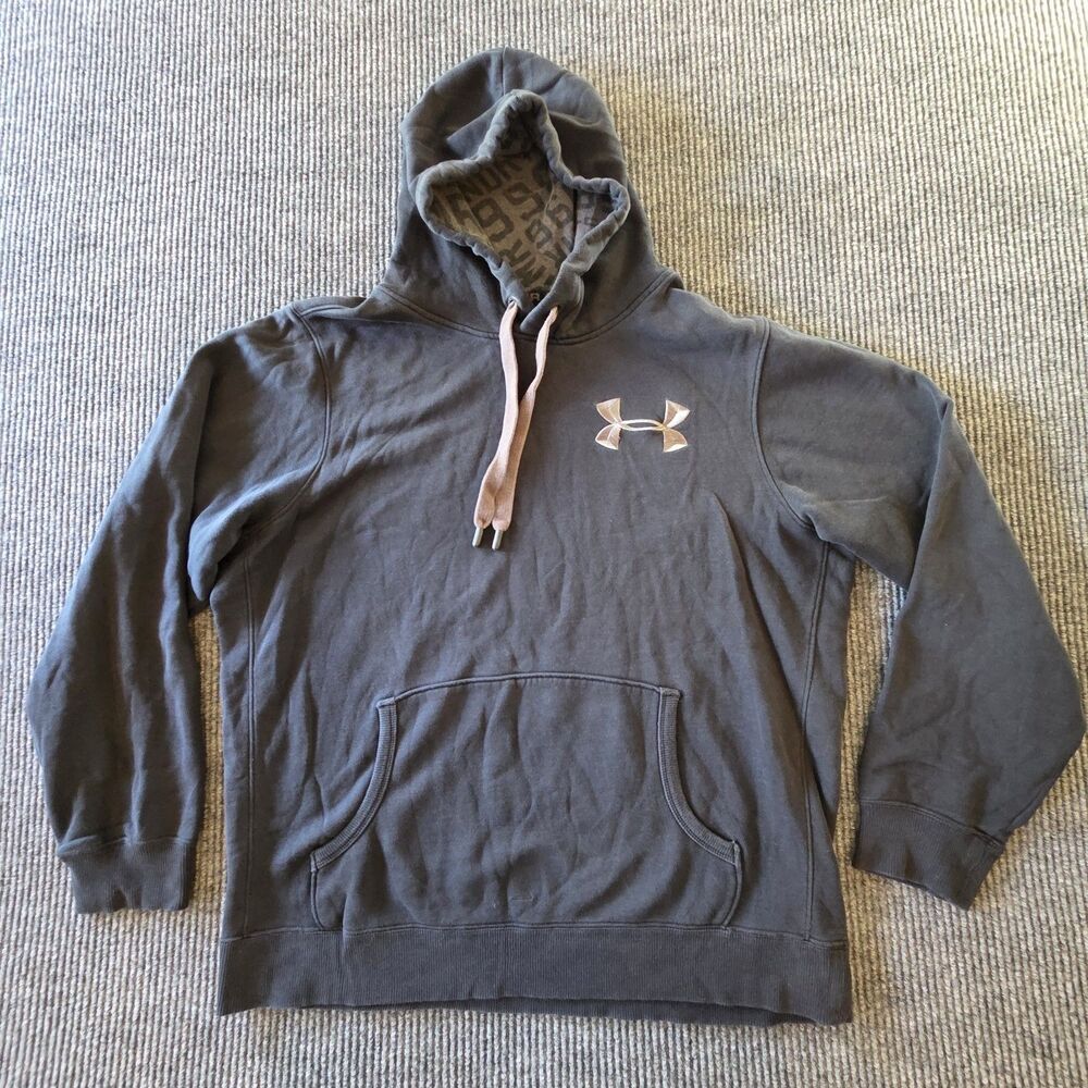 Under Armour Hoodie Mens XL Black Loose Fit Cold Gear Embroidered